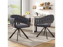 Juego de 2 sillas de terciopelo con brazos y patas de garra de metal ajustables, estilo gris