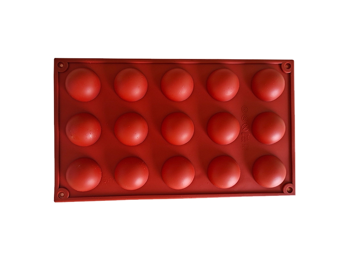 Molde de silicona semicircular con 15 agujeros para pastel de mousse de chocolate