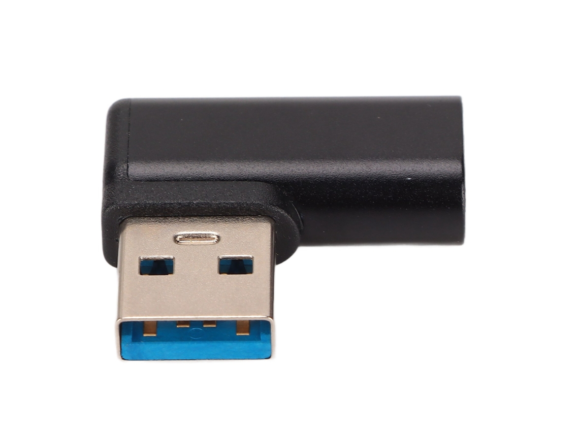 Adaptador USB 3.0 a Tipo C en ángulo de 90 grados, 3 A, 10 Gbps