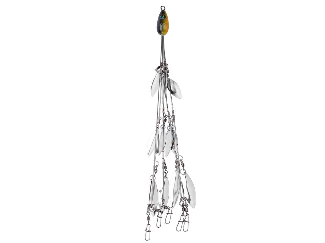2026rebe-rig Paraguas De Pesca Con 12 Cuchillas, 5 Brazos Y Giratorios, Kit De Anzuelos Artificiales Multilure (azul Oscuro)
