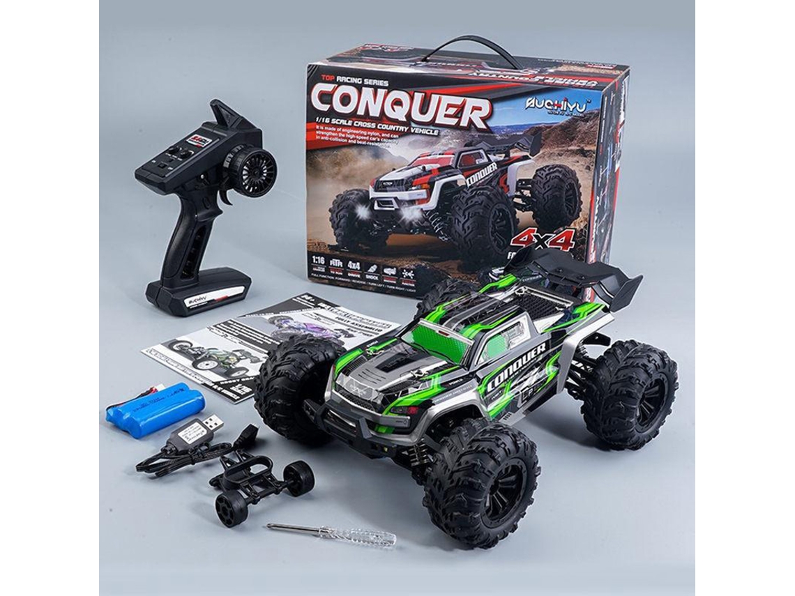 Juguete Teledirigido New 1:16 Scale LargeCar Boy 2.4G 4WD Off-Road Monster Truck (Verde)