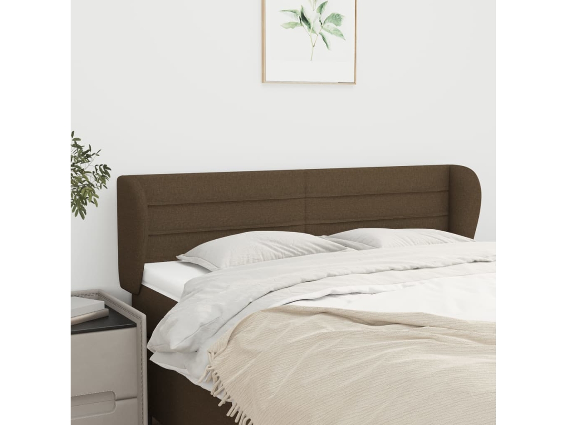 Cabecero De Tela Gris Oscuro 147x23x78/88 Cm