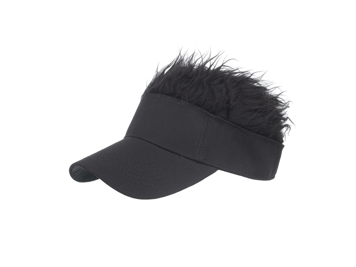 Gorra de béisbol divertida, peluca, visera, sombrero corto, gorra de pelo falso para hombres adultos calvos