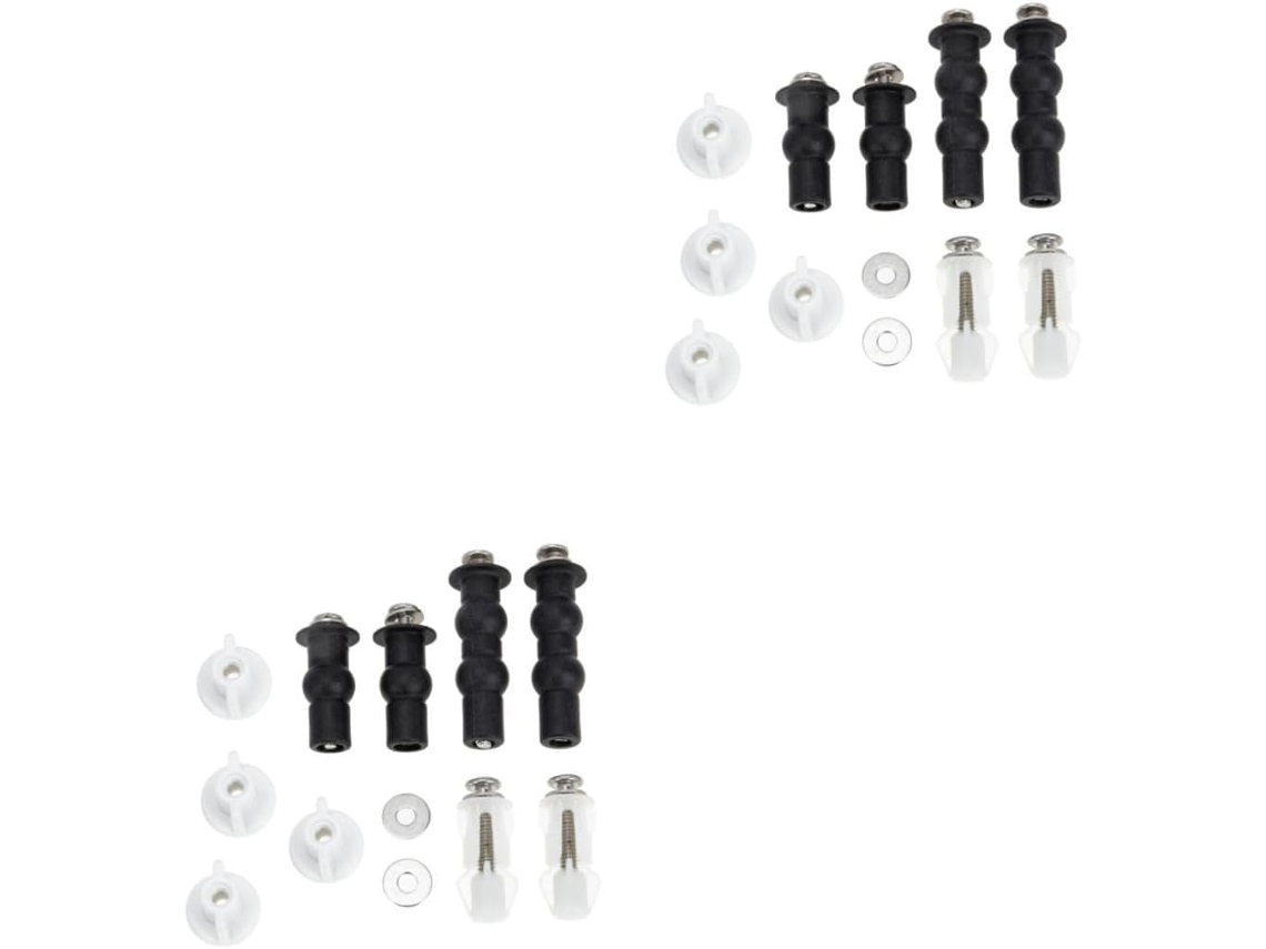 2 Juegos de Tornillos y Bisagras para Asiento de Inodoro, Accesorios de Acero Inoxidable y Caucho, Gokoco