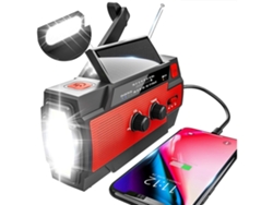 Radio Con Recepción Am/fm, Dinamo Solar (4000 Mah), Pronóstico Del Tiempo Por Hora, Portátil, Para Emergencias.