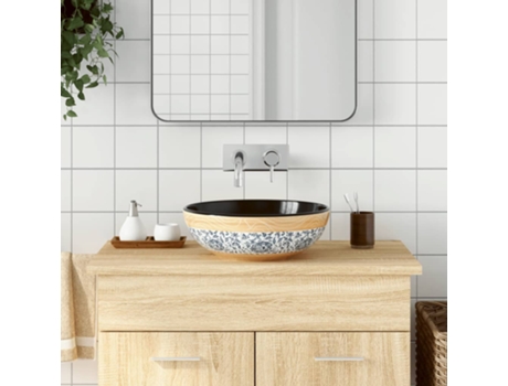 MAISON EXCLUSIVE Lavabo sobre encimera redondo cerámica multicolor Φ41x14 cm