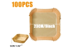 Papel Manteiga Descartável Antiaderente para Fritadeiras Elétricas. MDUG (100 Unidades, 23 Cm Quadrados)