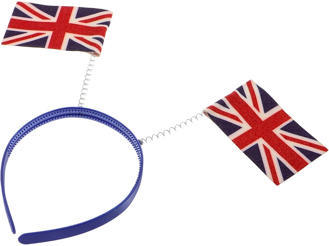 Diadema Con Bandera Del Reino Unido De Nuobesty - Resorte 3d, Accesorio Para El Cabello De Mujer, Azul, Rojo Y Blanco.