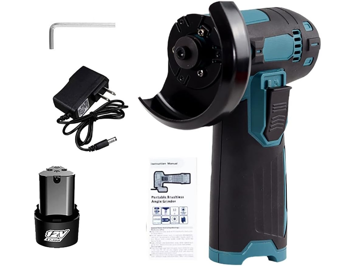 Mini amoladora angular eléctrica de 12 V CC, 5000 rpm, inalámbrica, para lijar, pulir y cortar, 75 mm de diámetro | Sin marca
