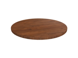 Tablero De Mesa Redonda Madera De Roble Marrón Oscuro Ø40x1,5cm