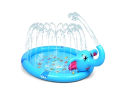 Piscina con chorros de agua. Juguete inflable con aspersor de agua, divertido juego para niños. 200 cm. Diseño de elefante con aspersor de trompa. Presa.