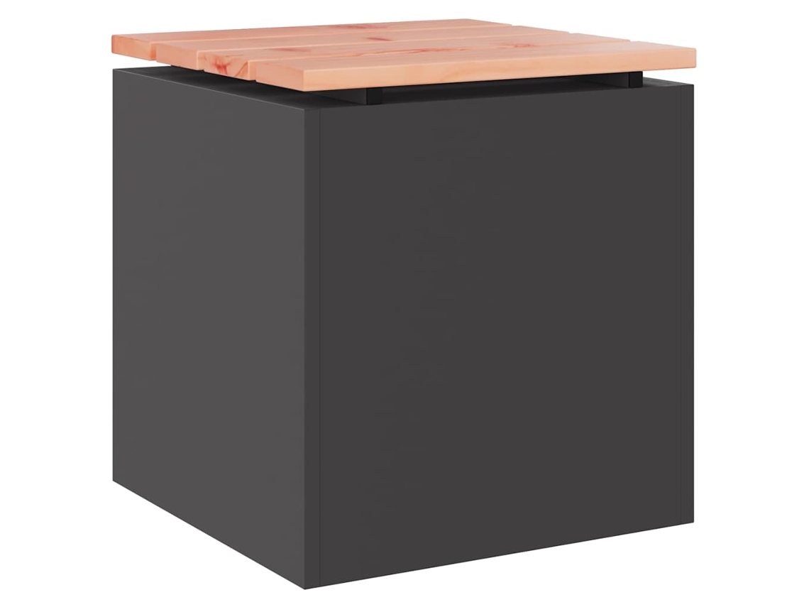 Maison Exclusive - Banco de jardín negro de acero de 40 x 40 x 43 cm