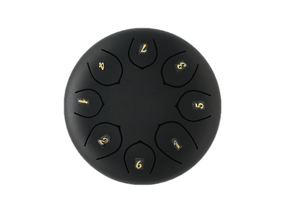 Pandereta De Acero De 6 Pulgadas Y 8 Tonos Instrumento De Percusión Adecuado Para Principiantes (Negro) CUICH