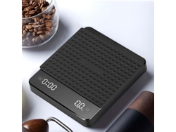 Balanza digital para café con temporizador, 3 kg, 0,1 g, recargable.