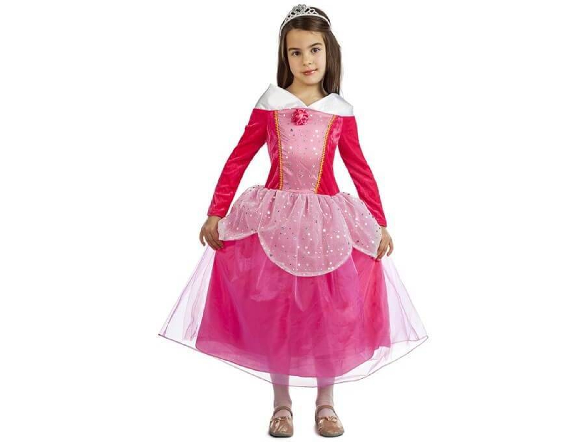 Disfraz de Niña DISFRAZZES Princesa Fucsia De Cuento (Talla: 5 a 6 años)