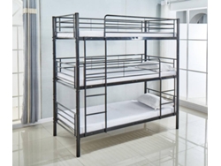 SALDOS Y STOCKS Litera Triple (Negro - 90x190 cm - Metal)