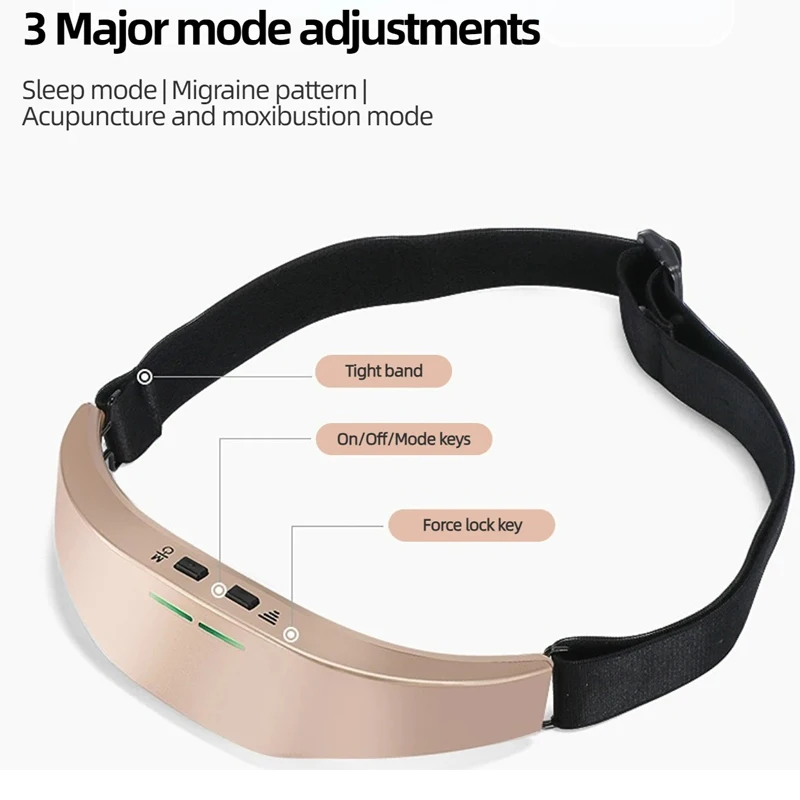 Masajeador eléctrico inteligente para la cabeza, monitorización del sueño, alivio del insomnio y la migraña, masaje, dispositivo de terapia del sueño