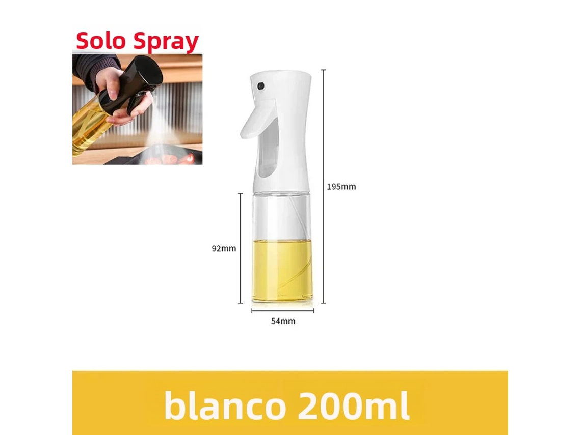 Aceitera en aerosol de plástico, utensilio de cocina ecológico, con dispensador. Mdug (Estilo B, Blanco, 200 ml)