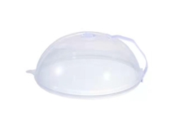 Tapa Antisalpicaduras Apta Para Microondas, Fabricada En Plástico Resistente A Altas Temperaturas, Con Orificios Y Asa.