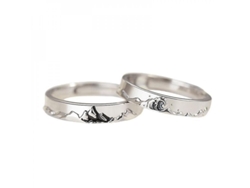 Anillos De Pareja Montaña Mar Anillo De Promesa Regalo Día San Valentín Cuf