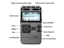 Grabadora De Voz Digital Profesional Sk-502 Con Función De Grabación, Reproductor De Música Y Compatibilidad Con Tarjeta De Memoria.