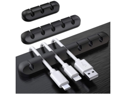 Juego De 3 Organizadores De Cables Qjl, De Silicona Con Adhesivo Para Usb, Enchufes De Pared, Ratones, Pc, Hogar Y Oficina.