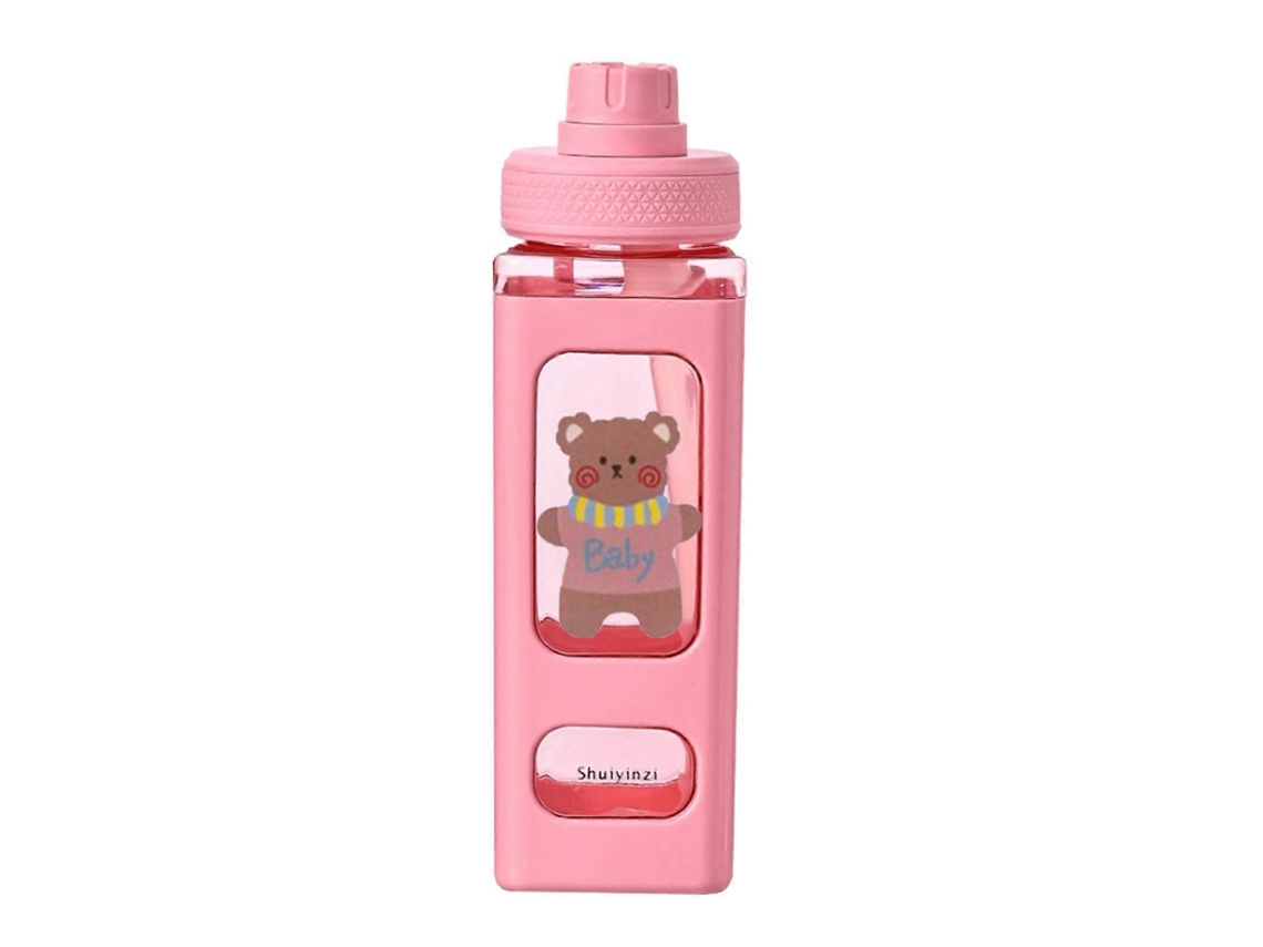 Botella De Agua Deportiva De Plástico Kawaii Bear 700ml Sin Bpa Con Pajita Rosewell