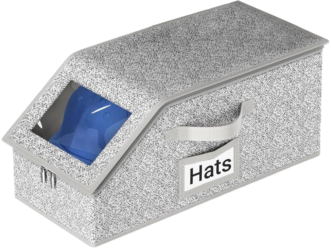 Contenedor para guardar sombreros con capacidad para hasta 24 sombreros | Sombrerera apilable | Contenedor para guardar sombreros | Organizador Slowmoose