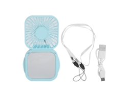 Ventilador Pequeño Plegable Con Espejo Maquillaje 3 Velocidades Para Verano