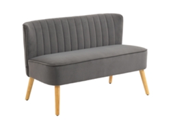 Sofá 2 Plazas Retro Patas Madera 117x56,5x77 Cm Gris Oscuro