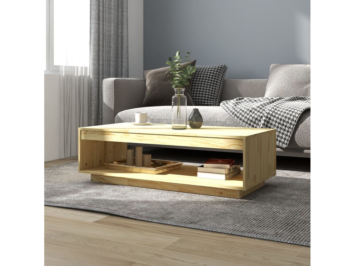 Mesa de Centro Apoyo 110X50X33,5 cm Madera de Pino Macizo
