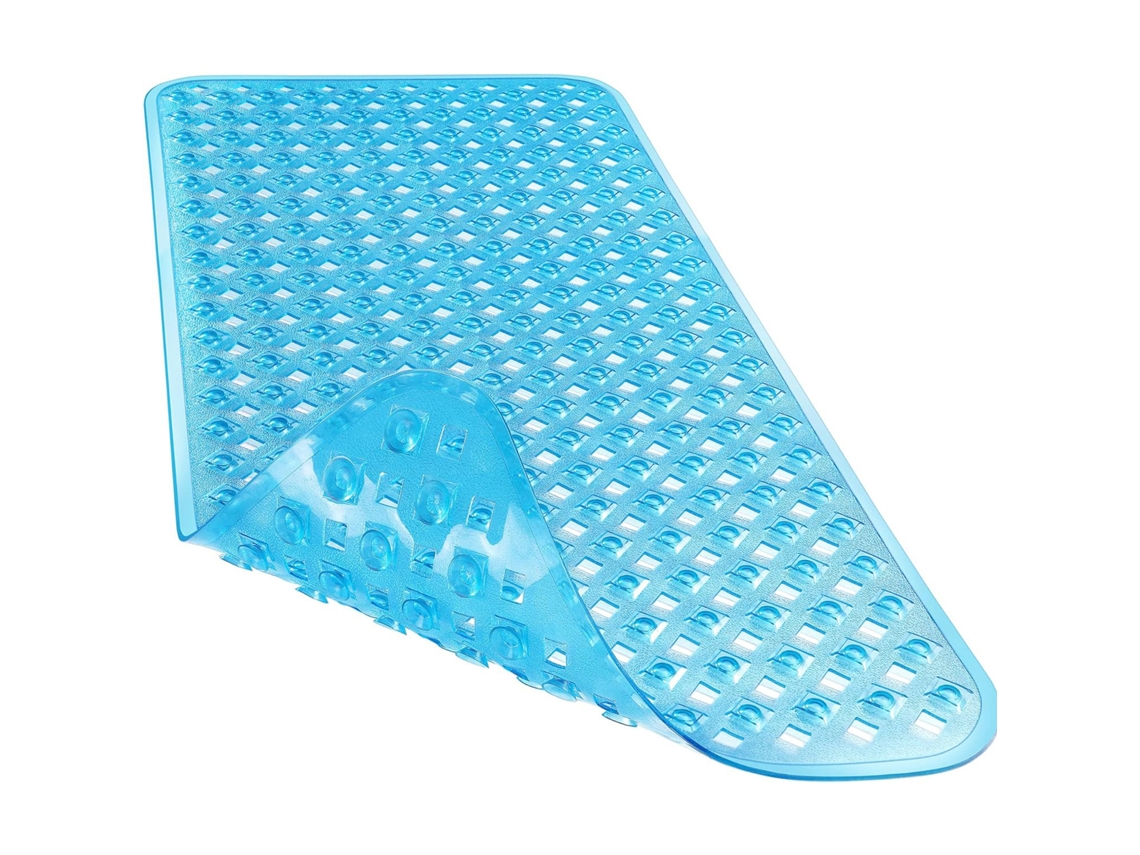 Alfombrilla De Ducha Antideslizante De 88x40 Cm, Pvc, Resistente Al Moho, Lavable A Máquina Y Suave Al Tacto (henten Home Azul)