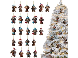 Colgante De Calendario De Adviento De Perro Salchicha De Acrílico, 24 Adornos Navideños 2d Para Árbol De Navidad