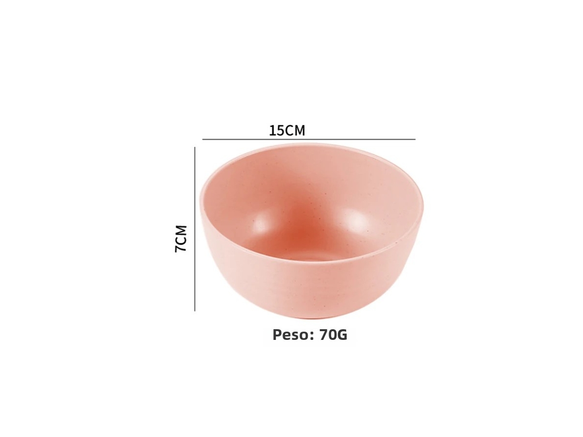 (rosa Grande) Tazón De Cocina Ecológico De Plástico Sólido De 6 Pulgadas, Gran Capacidad