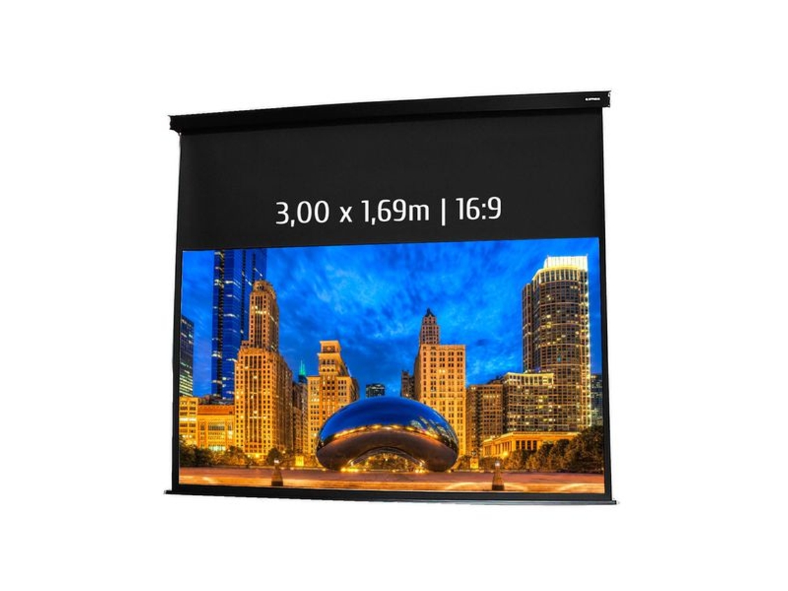 Pantalla de proyección eléctrica 3,00x1,69m Formato 16:9, carcasa negra