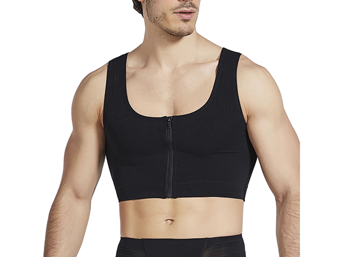 Chaleco Corsé De Compresión Para Hombre, Adelgazante, De Nailon Transpirable, De Secado Rápido, Negro, Talla L