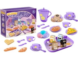 De Cuisine De Jeu Pour Enfants, 33 Pièces, Kit De Jeu à Thé Sûr, Jouet Amusant Pour Filles Chaberlu