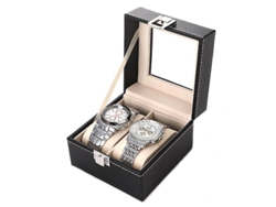 Estuche Para Reloj De Piel Sintética Con 2 Compartimentos Para Guardar El Reloj.