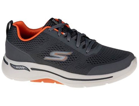Zapatillas Deportivas SKECHERS Go Walk Arch Fit (Grafito, Naranja - Material Sintético- 41)