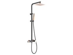 Columna de ducha monomando extensible Color Negro Mate y Oro Rosa Brillo MICE COLLECTION