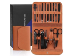 Kit De Manicura 16 En 1 Para Hombre Con Tijeras De Lujo Portátiles Para Vello Nasal.
