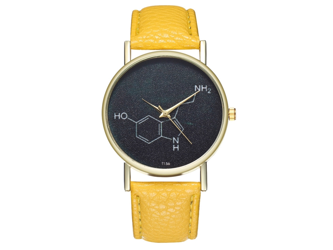 Elegante Reloj De Pulsera Unisex De Cuarzo De Alta Calidad - Amarillo