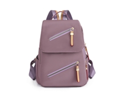 Mochila de gran capacidad para mujer en piel sintética, ideal para el colegio, el tiempo libre y los viajes. Color rosa.