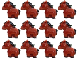 12 Pequeñas Estatuas De Caballos De Resina, Decoración De Mesa Para Año Nuevo