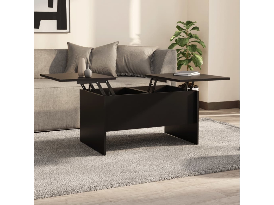 Mesa de Centro de Apoyo 80X50X42,5 Cm Madera Procesada Negro