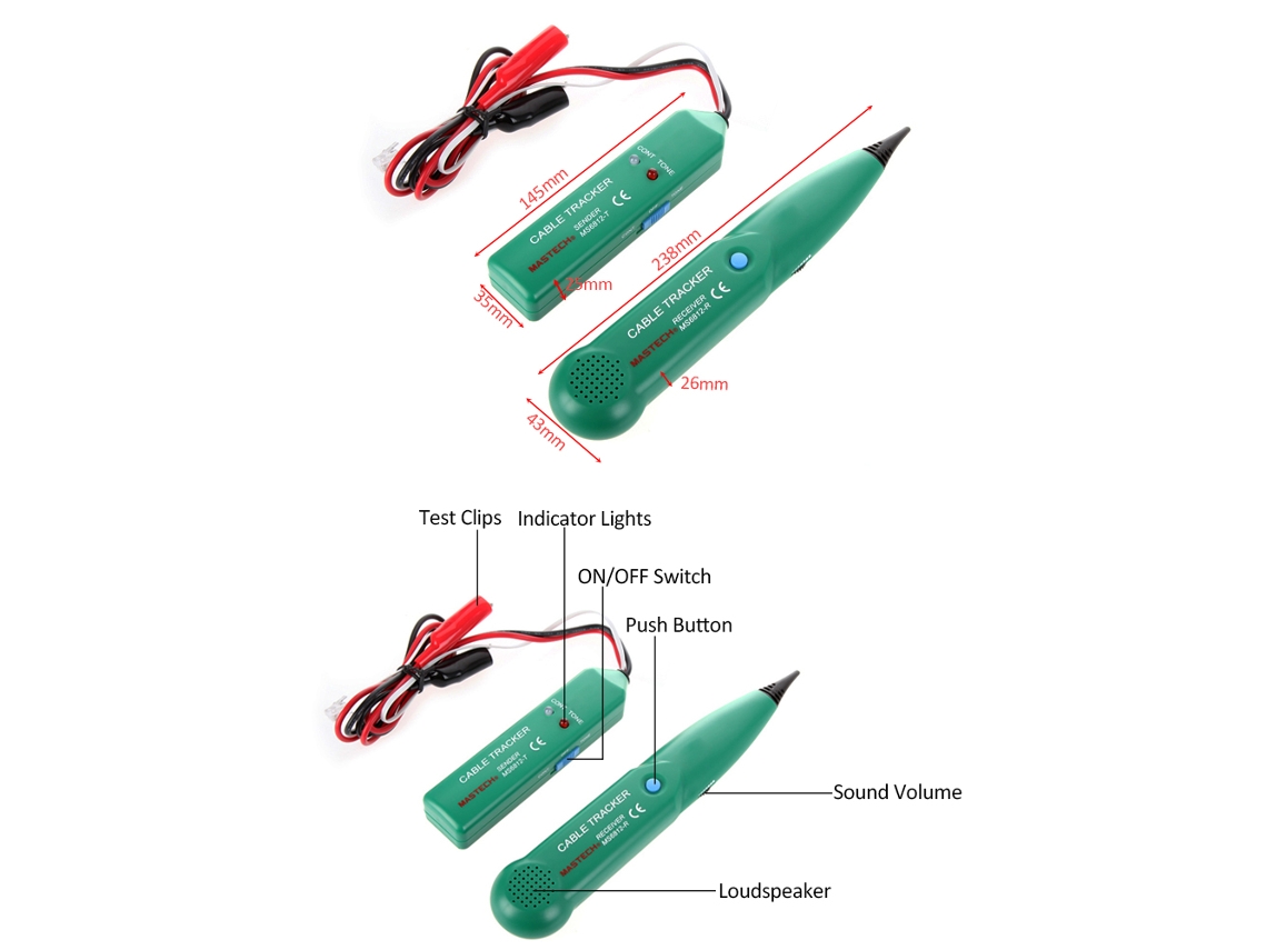 Localizador De Cables Profesional Para Probar Líneas Telefónicas Y Redes Lan Portátiles.