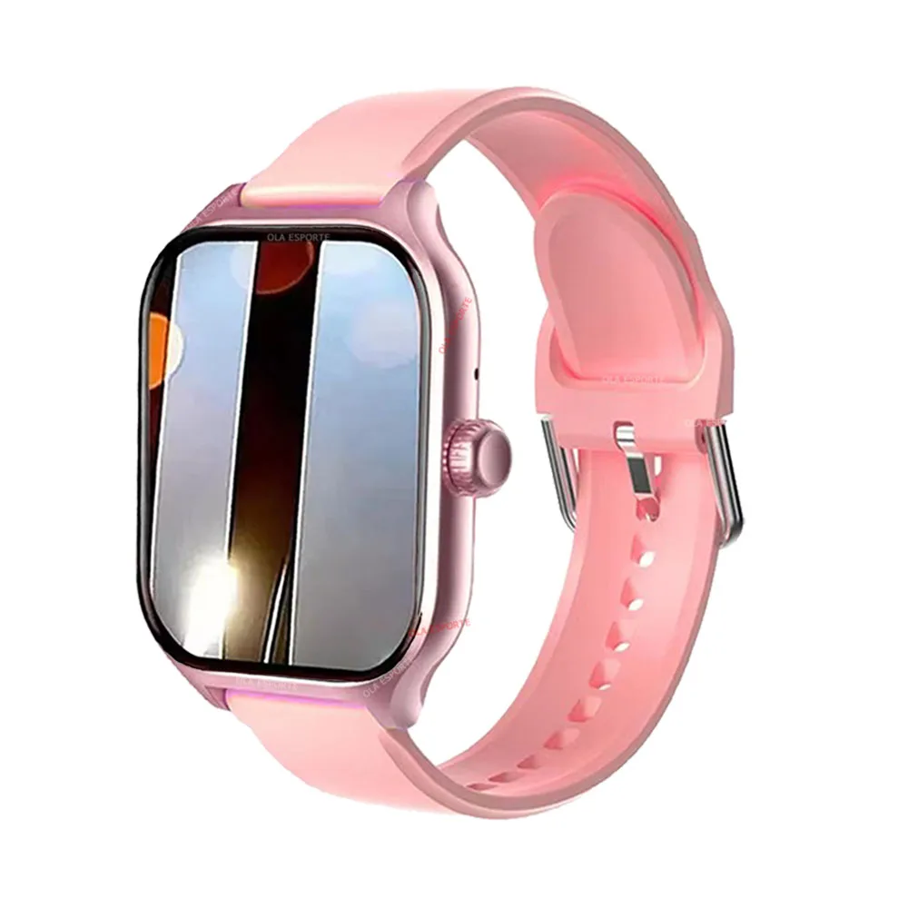 Reloj Inteligente (rosa), Bluetooth, Control Por Voz, Monitorización De Oxígeno En Sangre/presión Arterial, Resistente Al Agua.