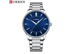 Relógio MDUG Simples, à Prova D'água, Movimento de Quartzo, Pulseira de Aço Inoxidável, Estilo Casual, Azul Prateado