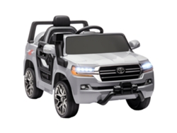 Carrinho Elétrico Infantil Toyota Land Cruiser 12v Controle Mp3 Cinza
