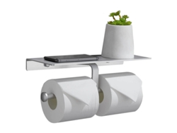 Dispensador de toallas de papel doble con estante, adhesivo NEVEANCE